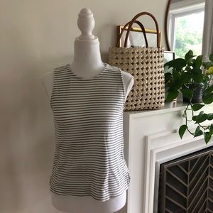 J. Crew Factory Black & White Sleeveless Top with Ties in Back - Size XXS